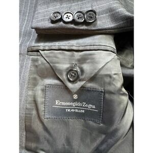 Ermenegildo Zegna 48L Traveler Jacket Blazer‎ Men's Gray Color  Long Sport Coat